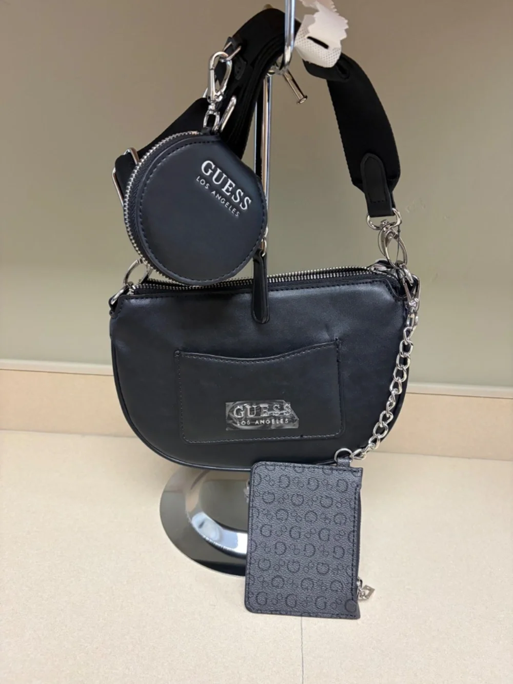 NEW Guess Bundle 3 Bags + Wallet -Shoulder Bag Includes 2 Removable Pouches NWT